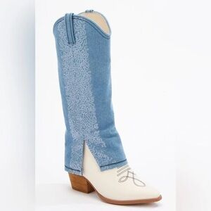 Cato | SEQUIN DENIM HOODED WESTERN BOOTS Various Sizes Available